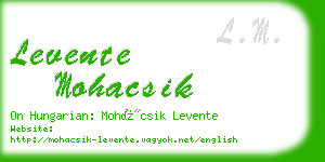 levente mohacsik business card